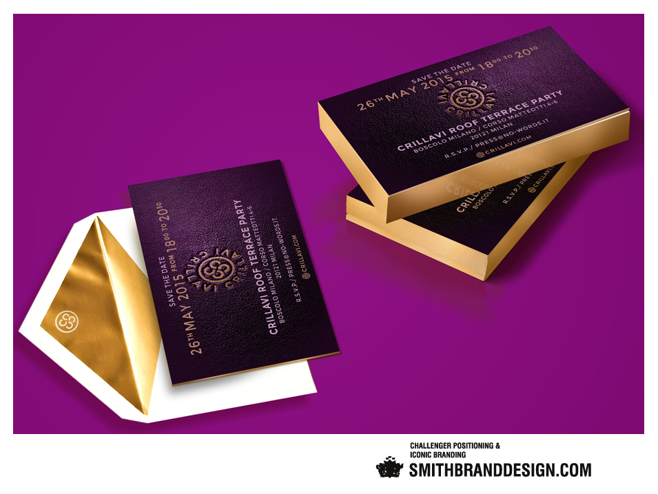 SmithBrandDesign.com Crillavi Invite Gold Edged